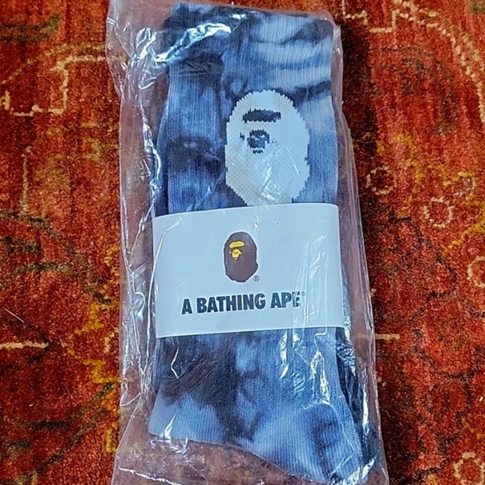 Brand New Bape Socks! Black/Grey Tie Dye Colorway!